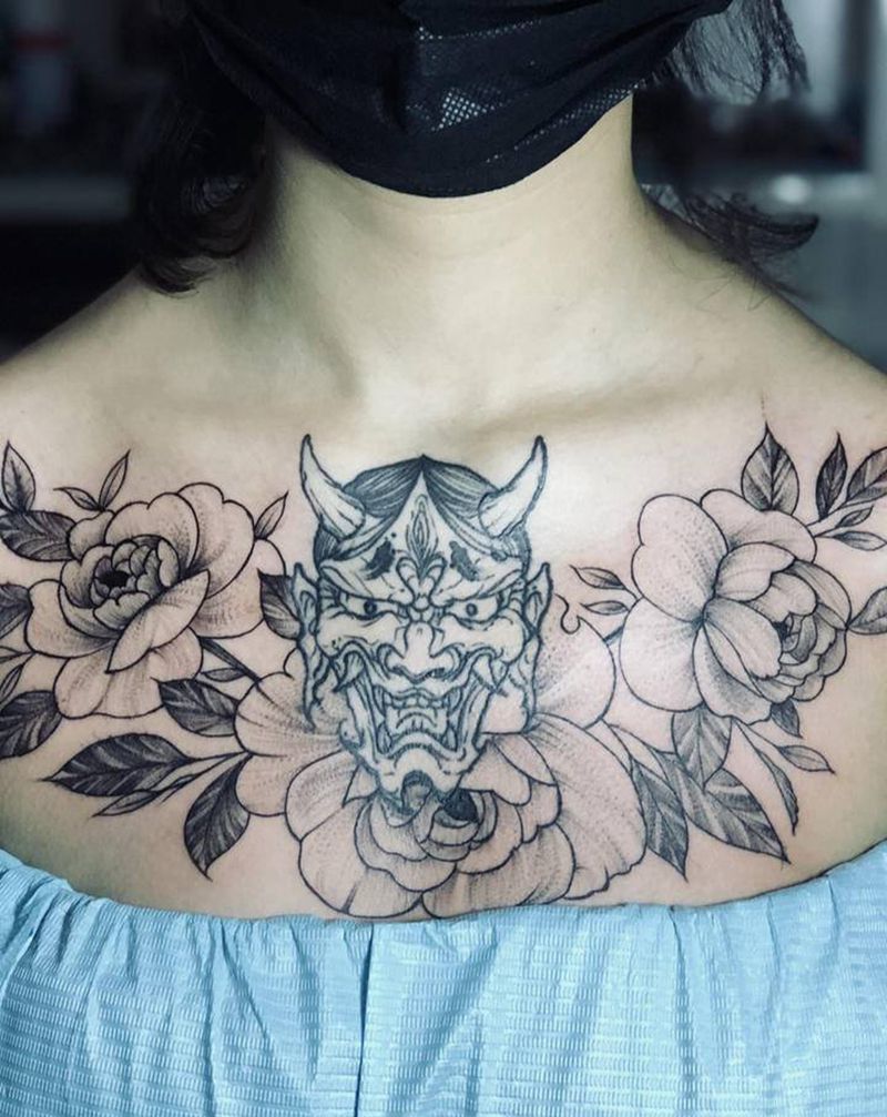 素纹身图片_胸部纹身图案