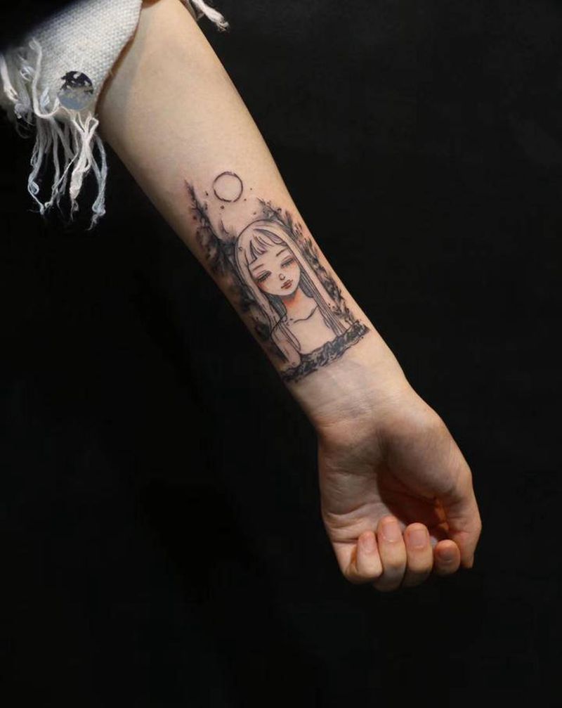 疤痕遮盖纹身图片_手部点刺New School遮盖小清新纹身图案