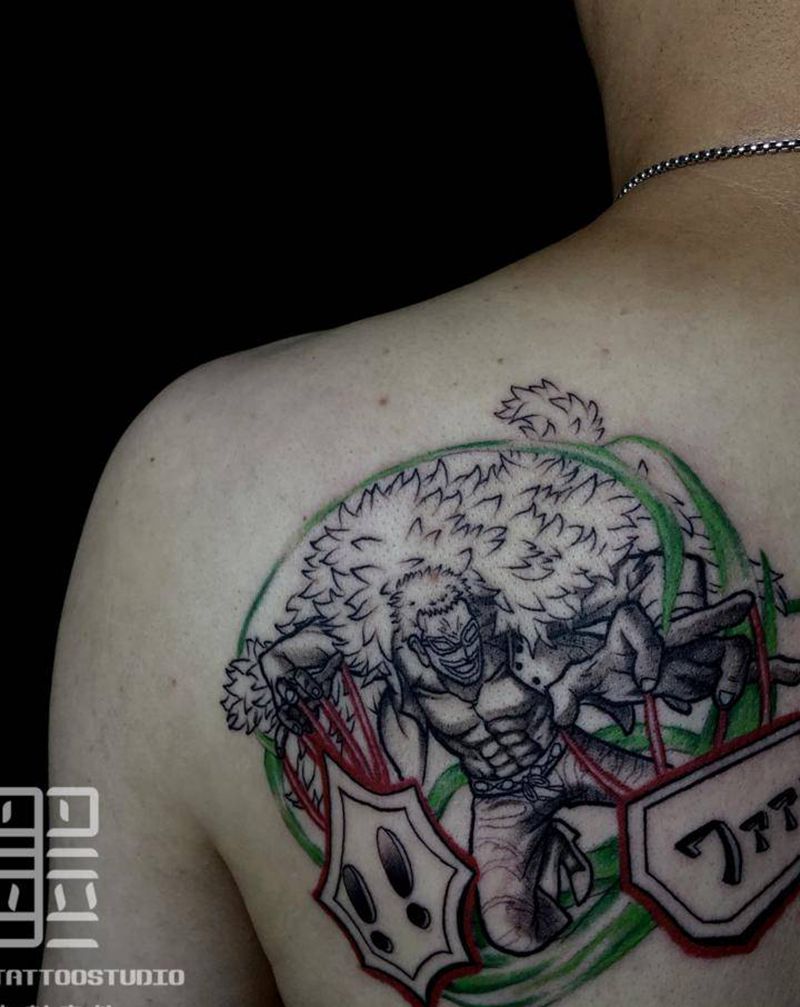 唐吉诃德·多弗朗明哥纹身图片_背部New School新传统海贼王动漫纹身图案