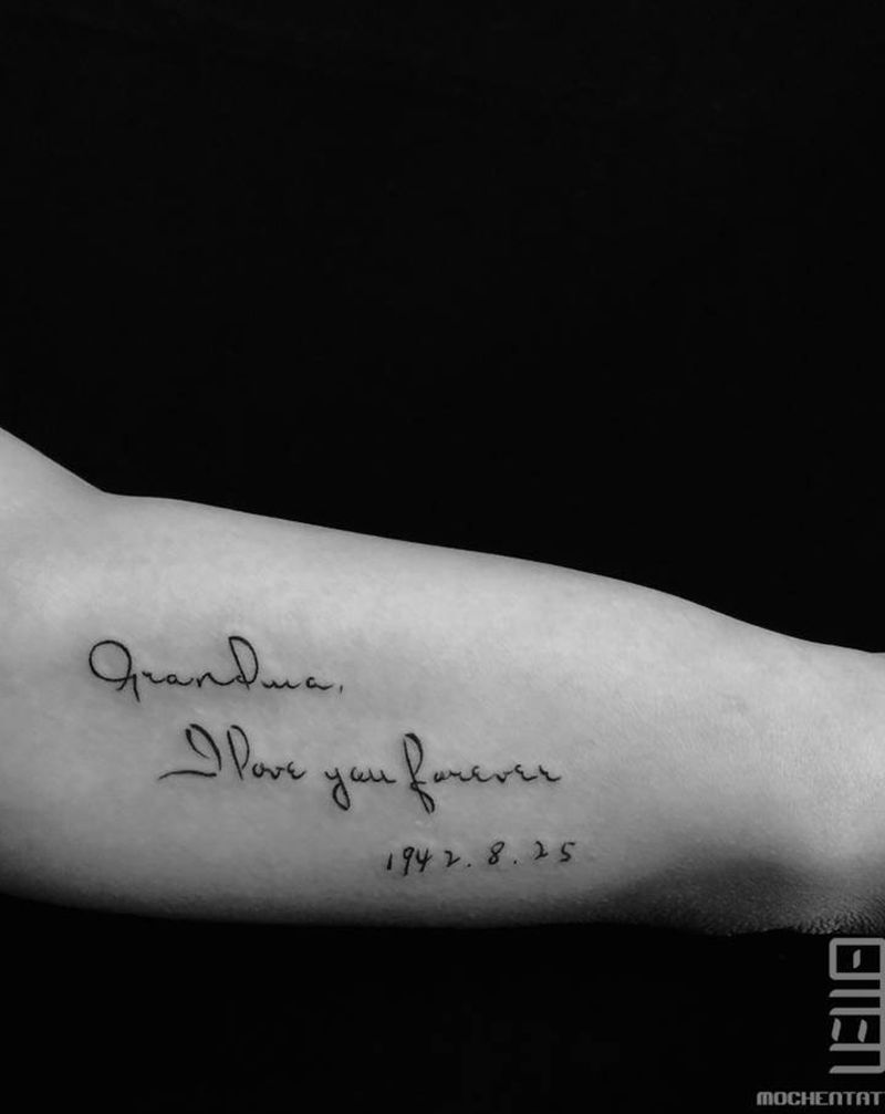 字母纹身图片_手臂花体字纹身图案