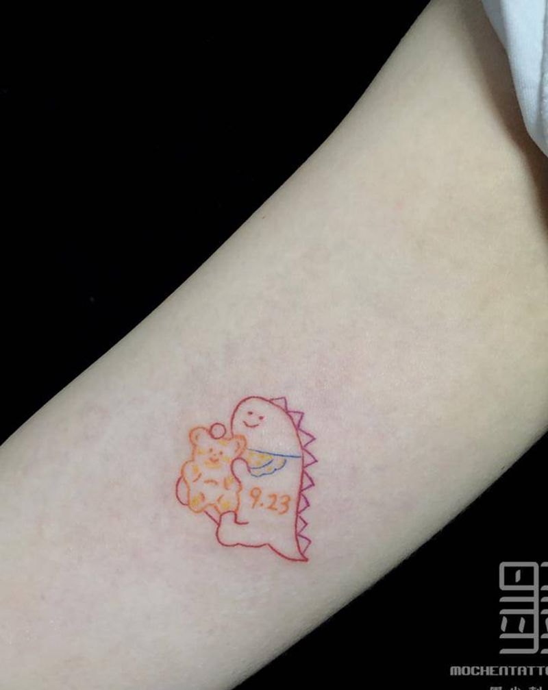 情侣纹身纹身图片_手臂几何纹身图案