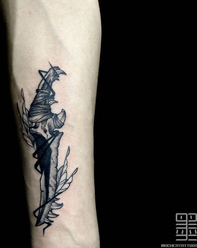 匕首纹身图片_手臂New School纹身图案