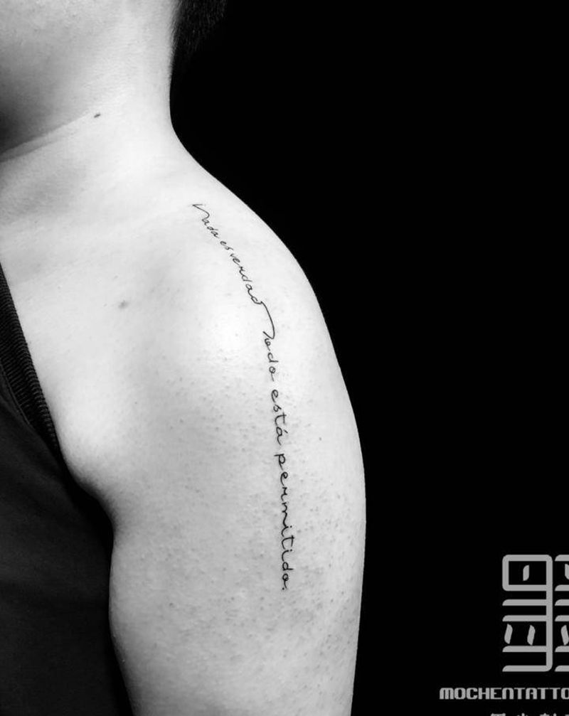 小清新  线纹身图片_颈部肩部几何点刺纹身图案