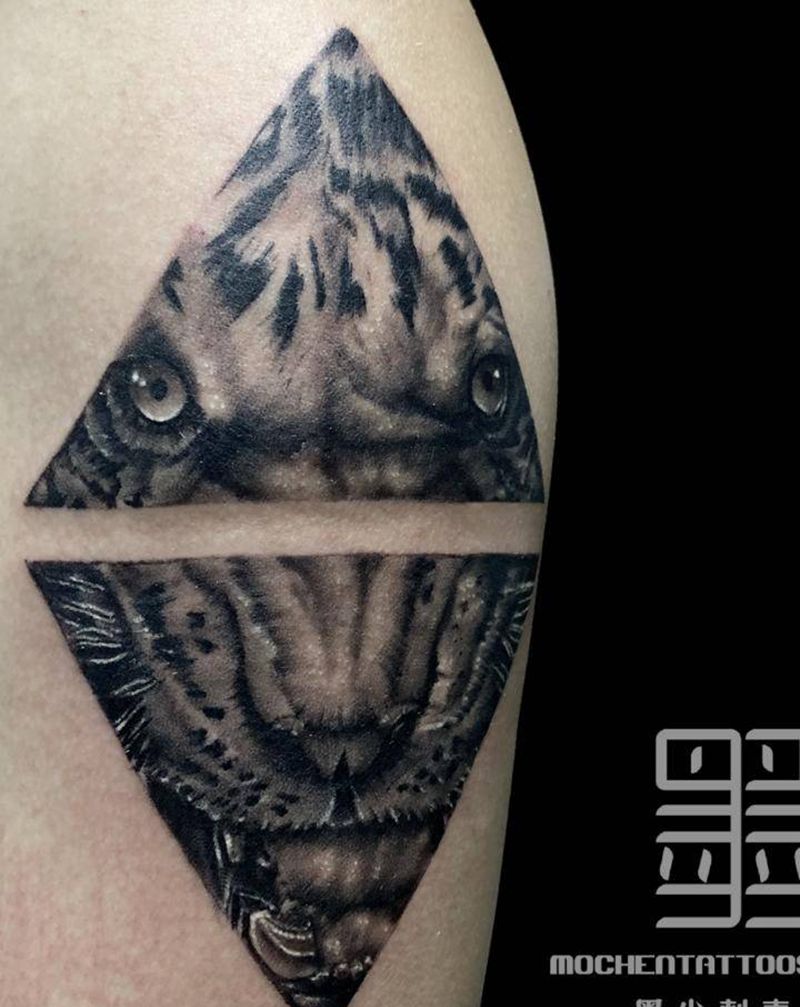 写实 老虎纹身图片_手臂欧美写实老虎纹身图案