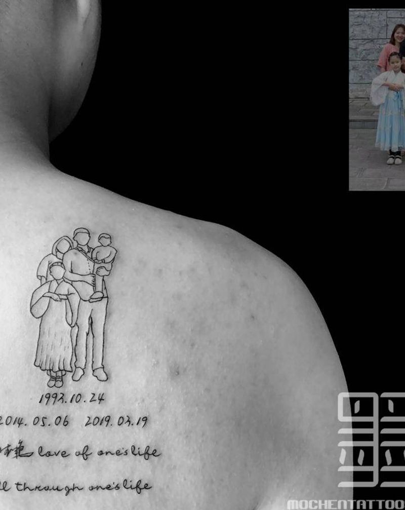 简笔画纹身图片_背部几何纹身图案