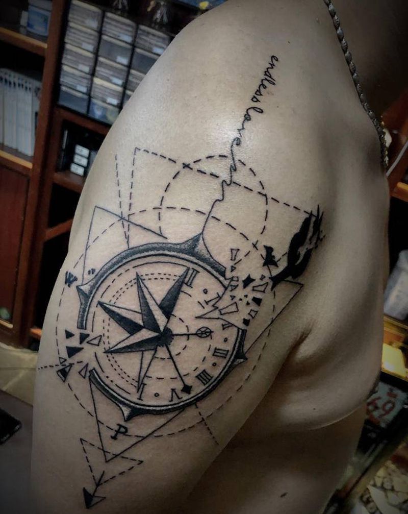 几何纹身图片_肩部几何纹身图案