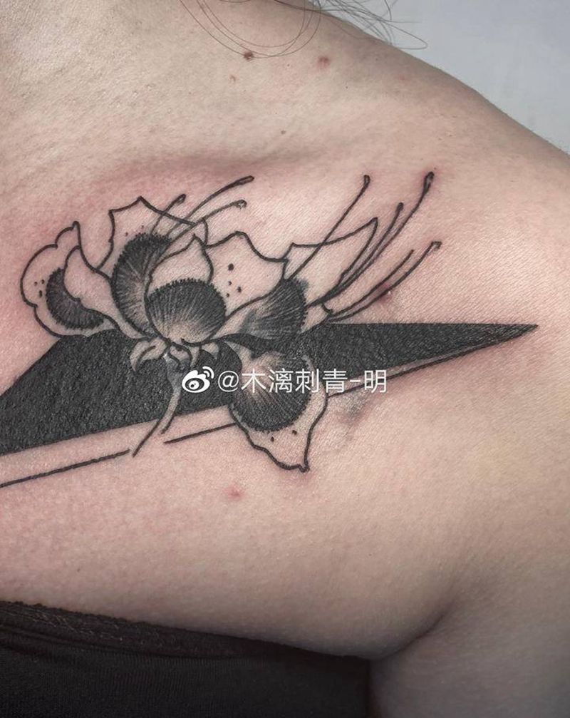 遮盖纹身图片_胸部几何其他纹身图案