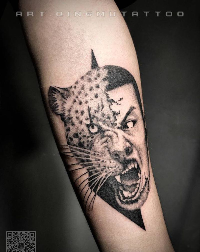 今日暗黑系纹身图片_手臂欧美写实纹身图案