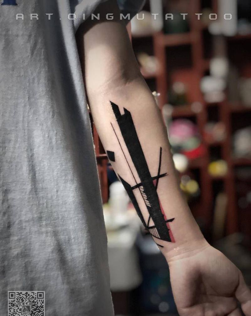 几何元素纹身图片_手臂几何纹身图案