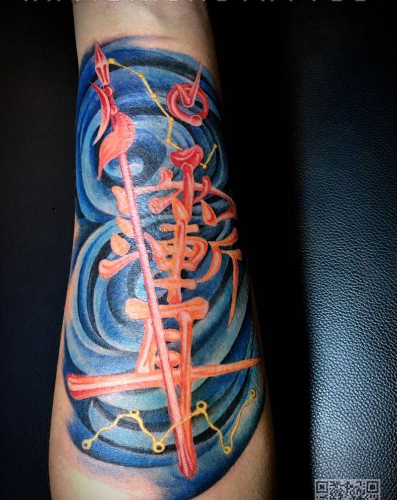 客人自己的想法纹身图片_手臂水彩纹身图案