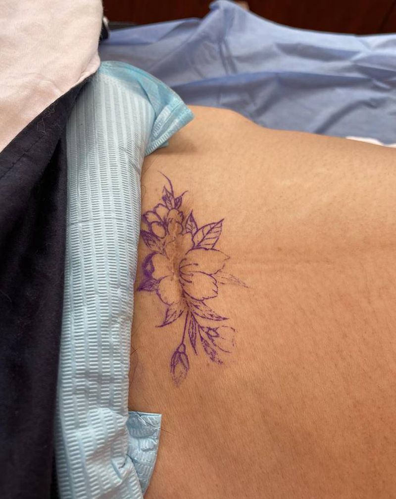 遮盖纹身图片_腹部新传统纹身图案