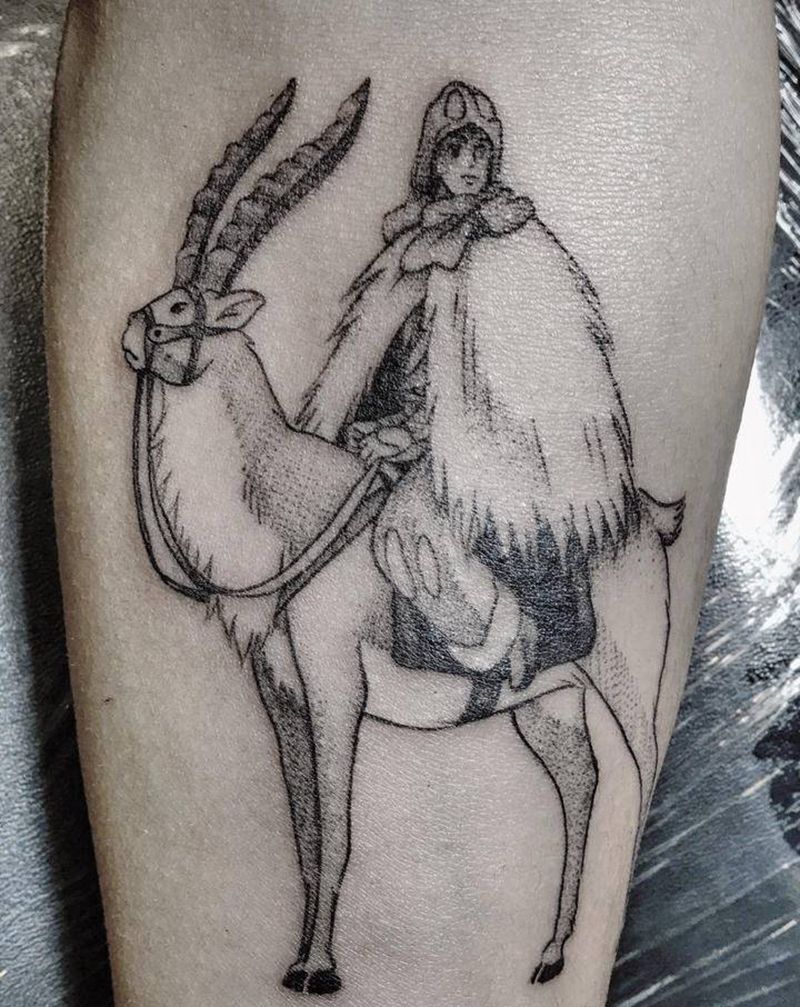 幽灵公主男主纹身图片_手臂动漫纹身图案