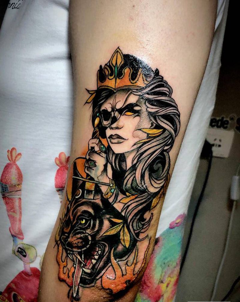 旧纹身疤痕遮盖纹身图片_手臂New School纹身图案