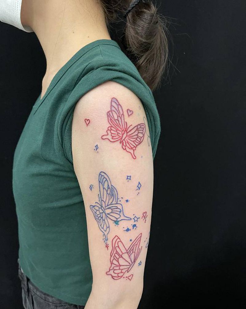 蝴蝶纹身图片_背部纹身图案