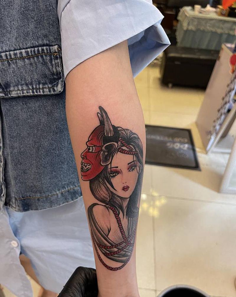 小般若纹身图片_手臂纹身图案