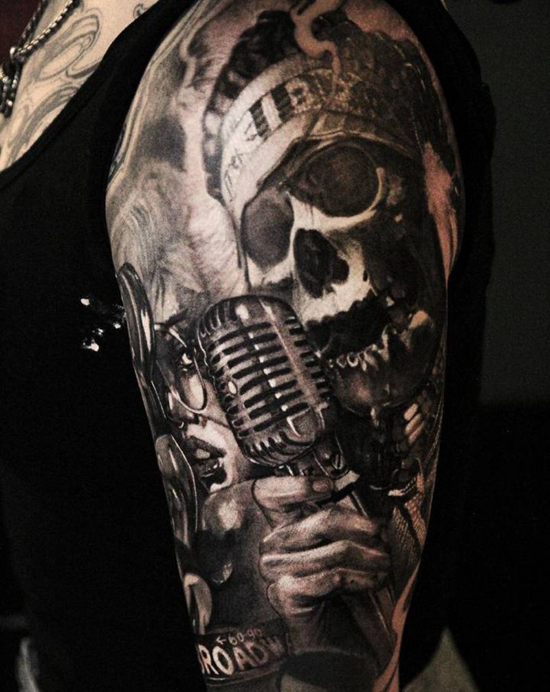 死亡歌手纹身图片_手臂纹身图案