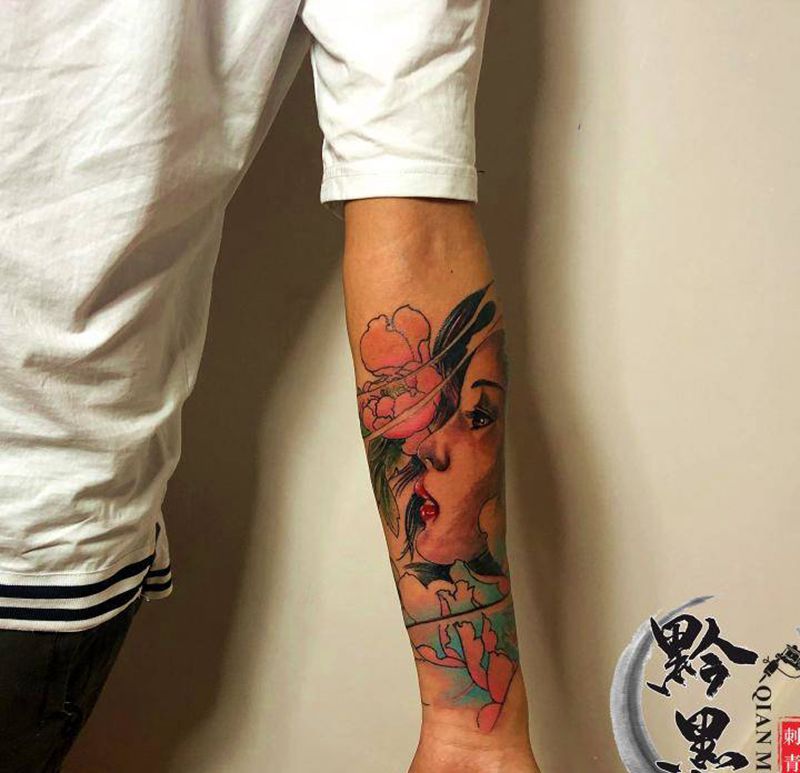 艺妓纹身图片_手臂纹身图案