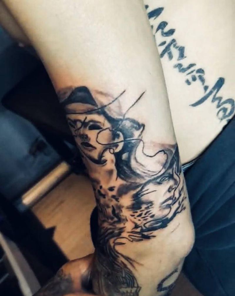 欧美花臂未完纹身图片_手臂手部欧美写实纹身图案