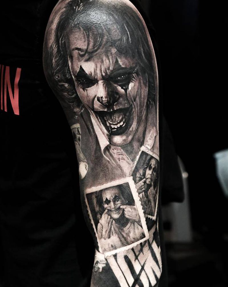 小丑纹身图片_手臂纹身图案