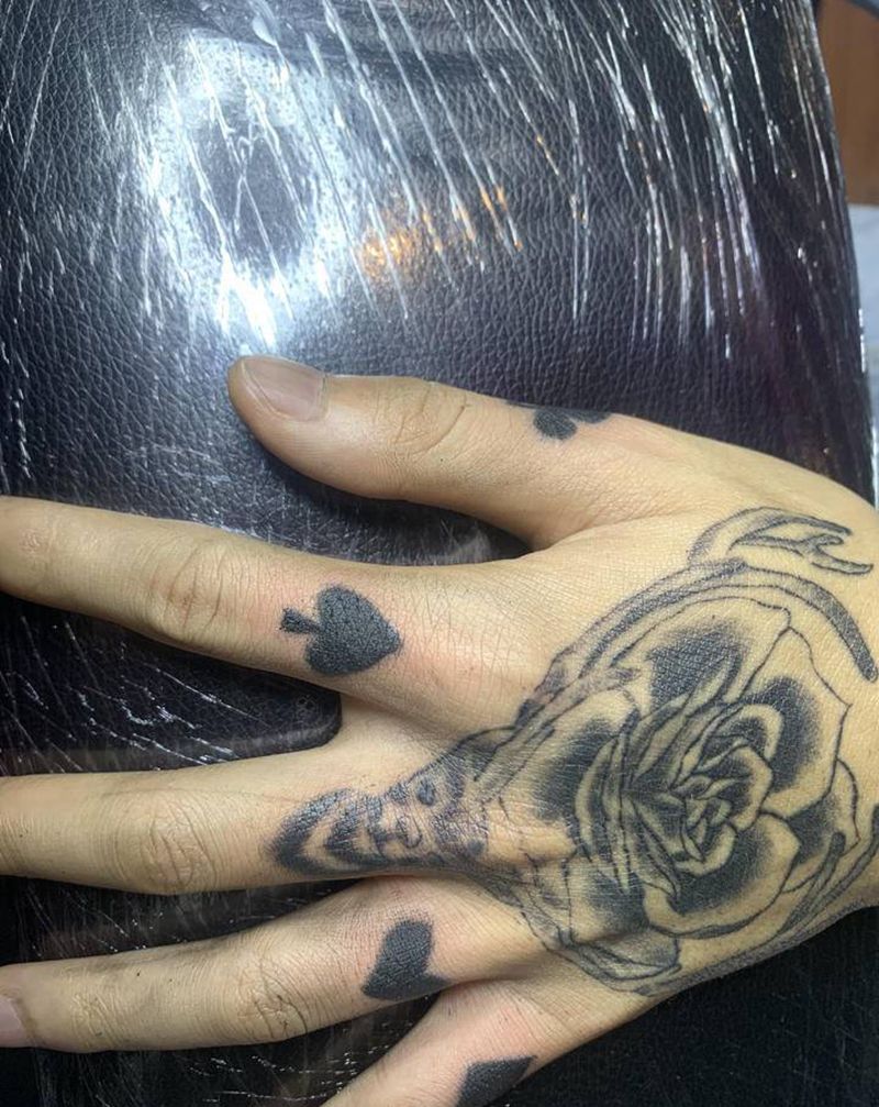 方块纹身图片_手部纹身图案