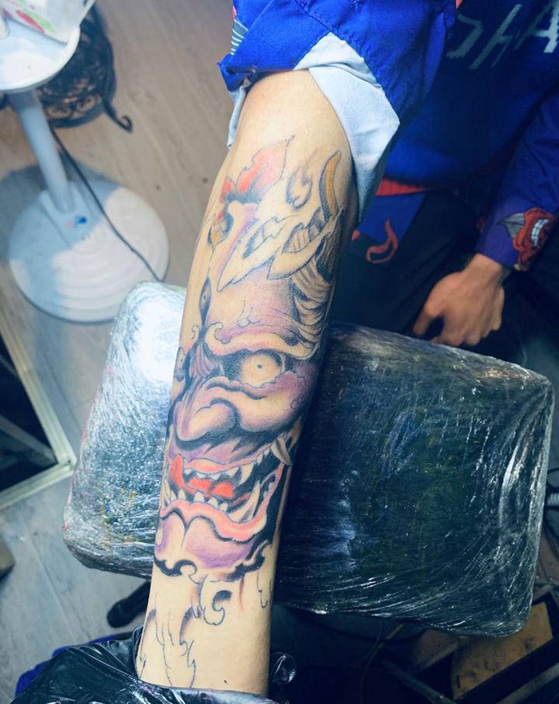 半臂般若纹身图片_手臂纹身图案