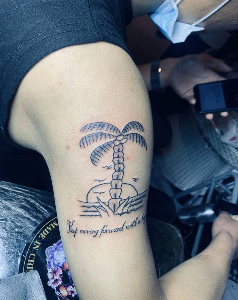 椰树纹身图片_手臂纹身图案