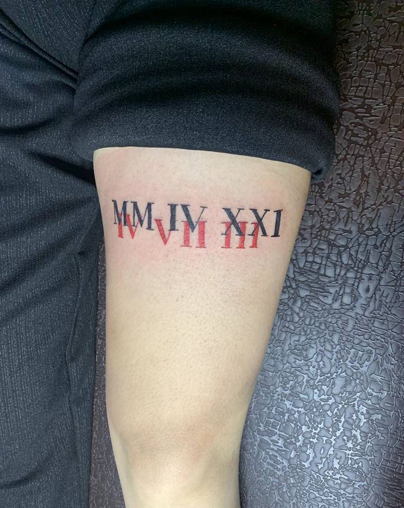 生日纹身图片_腿部纹身图案