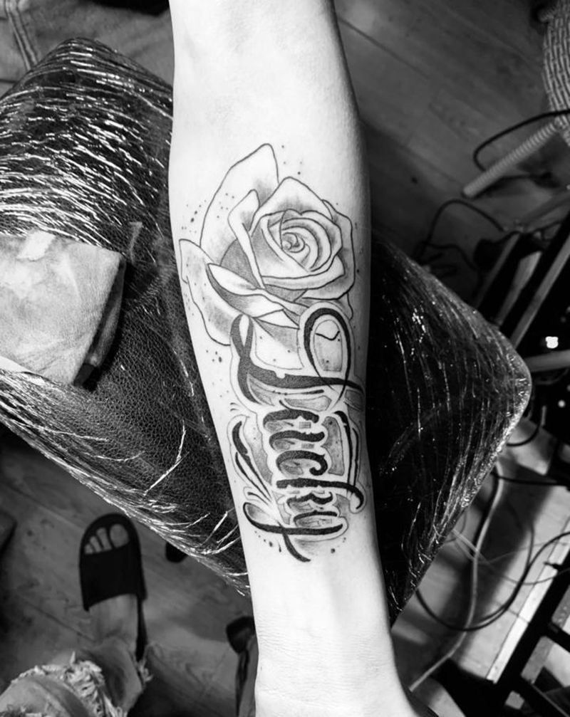 幸运纹身图片_手臂纹身图案