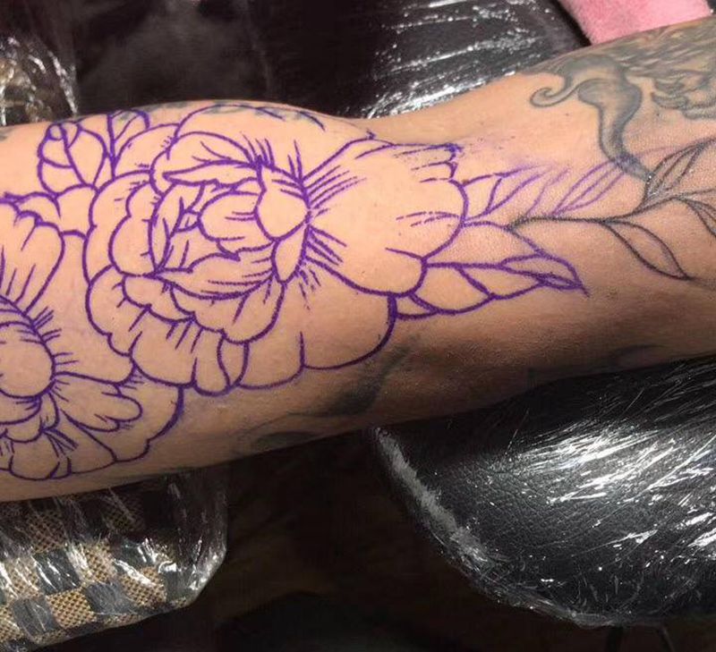 素花纹身图片_手臂纹身图案