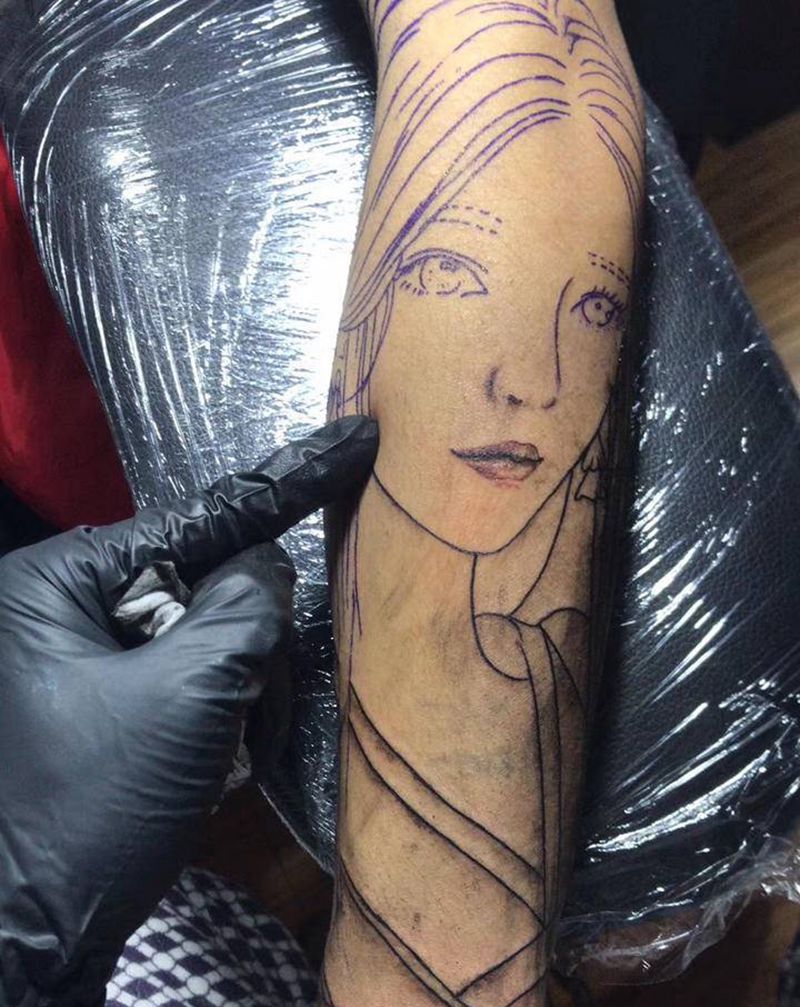 艺妓纹身图片_手臂纹身图案