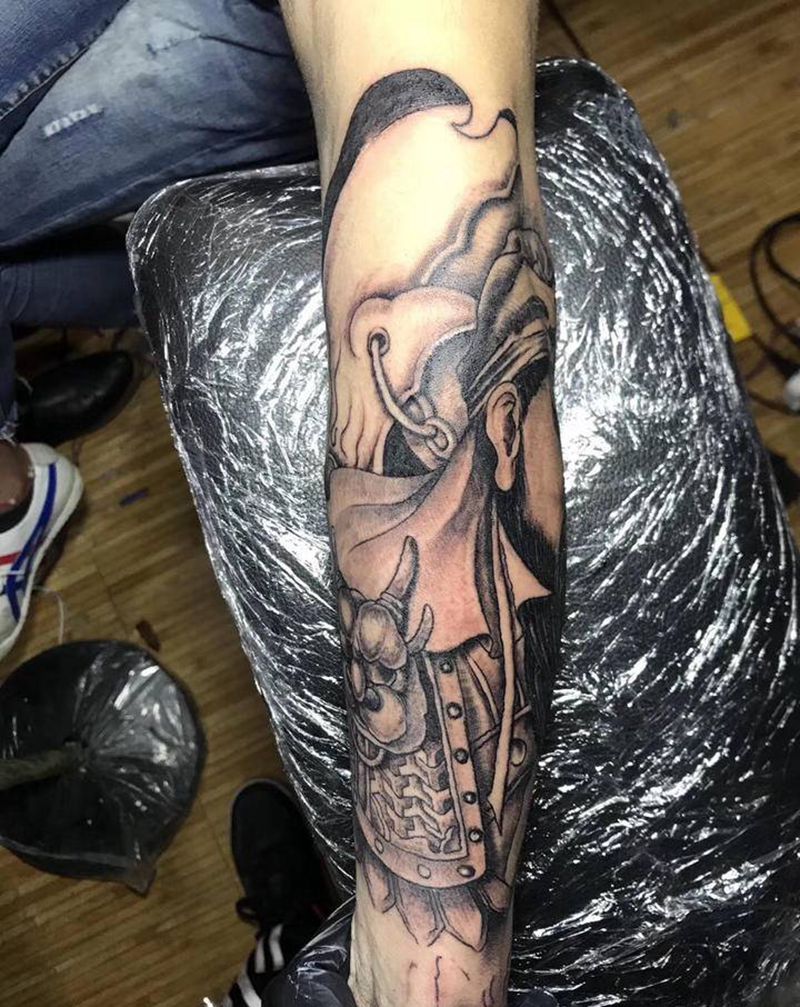 关二哥纹身图片_手部手臂纹身图案