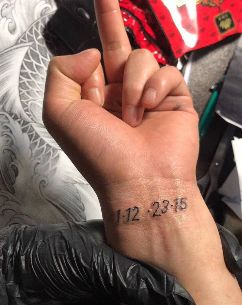 日期纹身图片_手部纹身图案