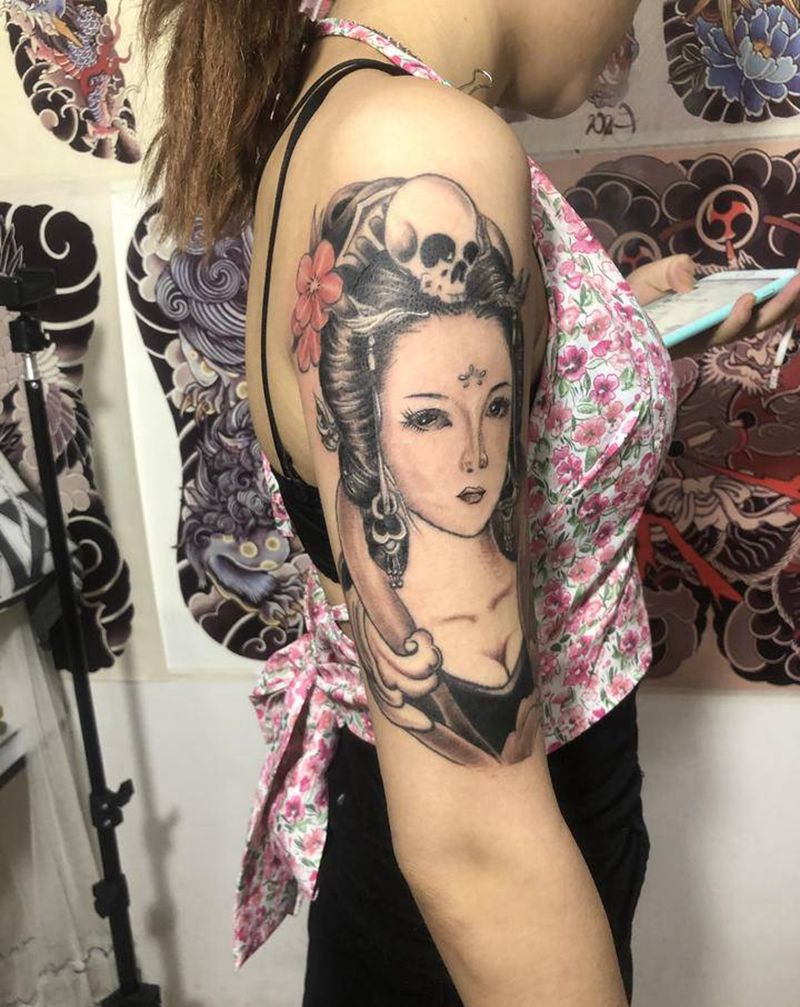 艺妓纹身图片_手臂纹身图案