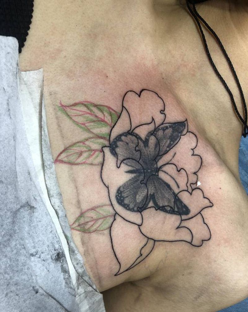 遮盖纹身纹身图片_胸部纹身图案