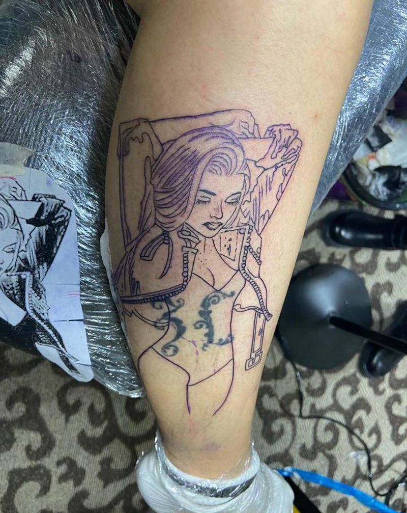 遮盖老纹身纹身图片_腿部纹身图案