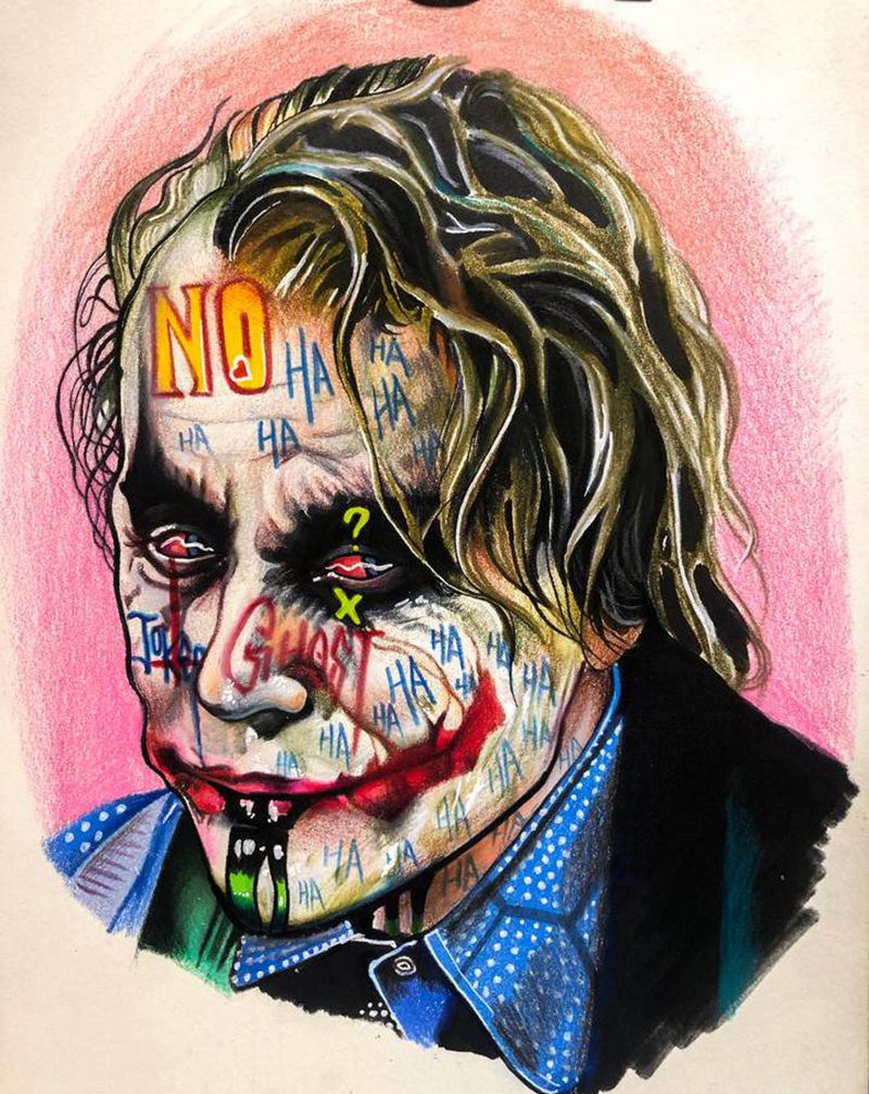 小丑纹身图片_欧美写实纹身图案