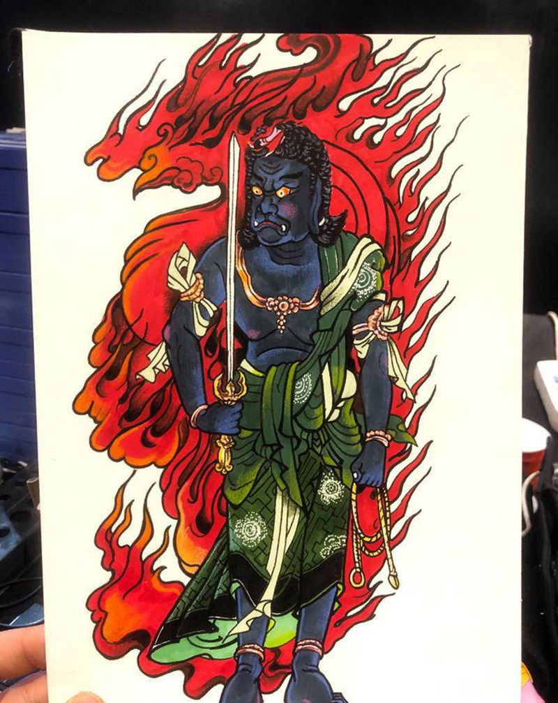 不动明王纹身图片_新传统纹身图案