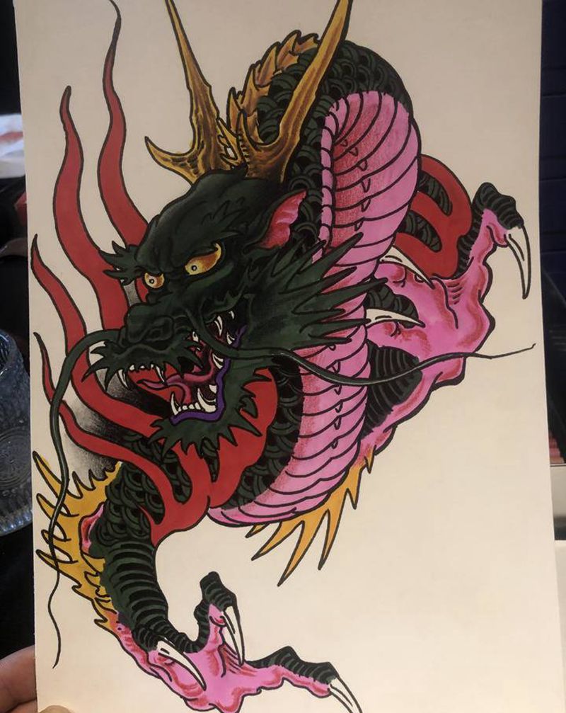 龙纹身图片_新传统纹身图案