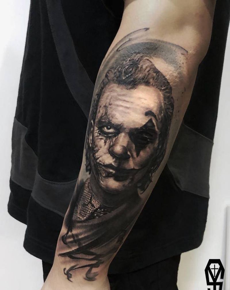 我的写实作品纹身图片_颈部肩部欧美写实纹身图案