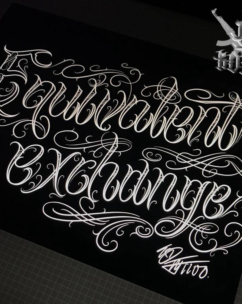 等价交换纹身图片_胸部背部花体字纹身图案