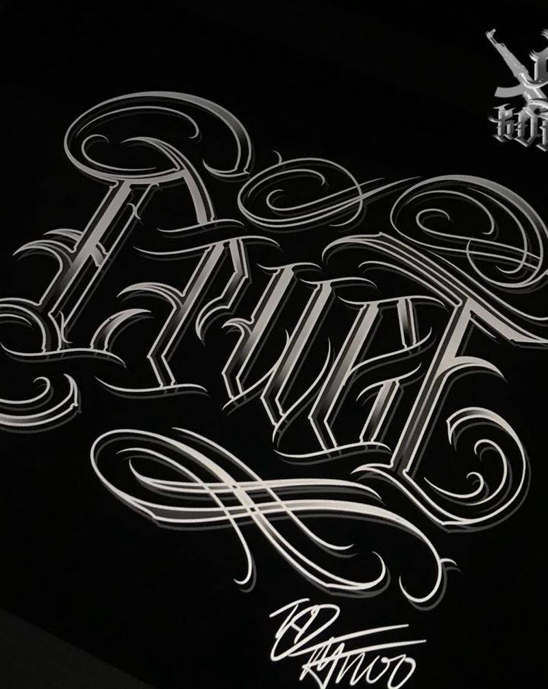 1纹身图片_花体字纹身图案