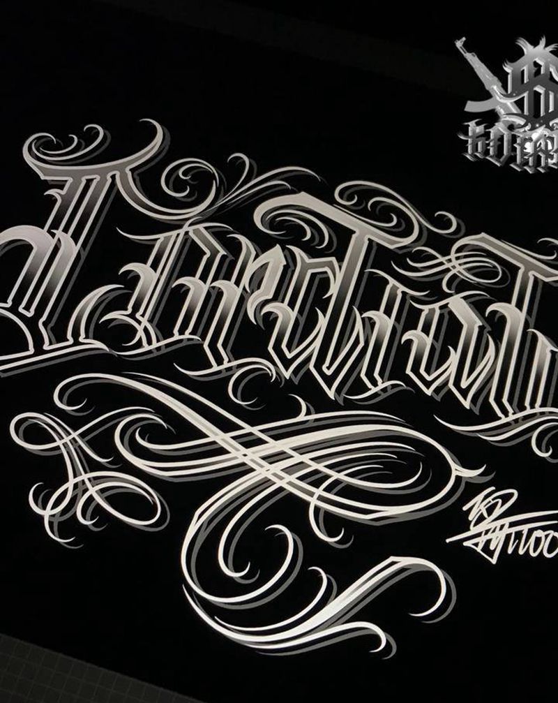 1纹身图片_花体字纹身图案