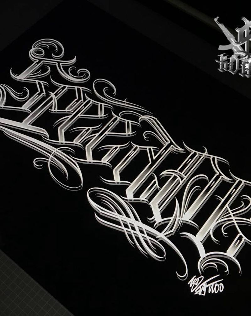 SpeedQB纹身图片_花体字SQB纹身图案