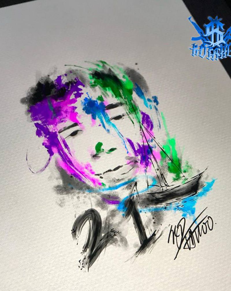 1纹身图片_水彩纹身图案