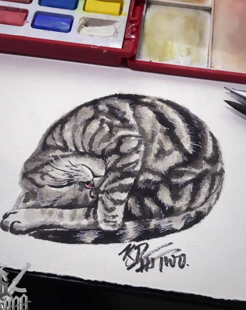 小飞机纹身图片_水彩纹身图案