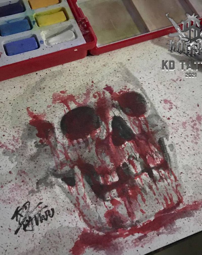 骷髅纹身图片_骷髅纹身图案