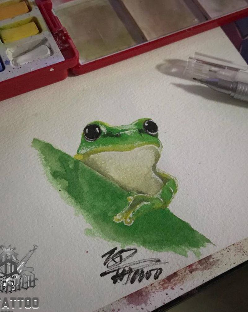 呱呱纹身图片_青蛙纹身图案