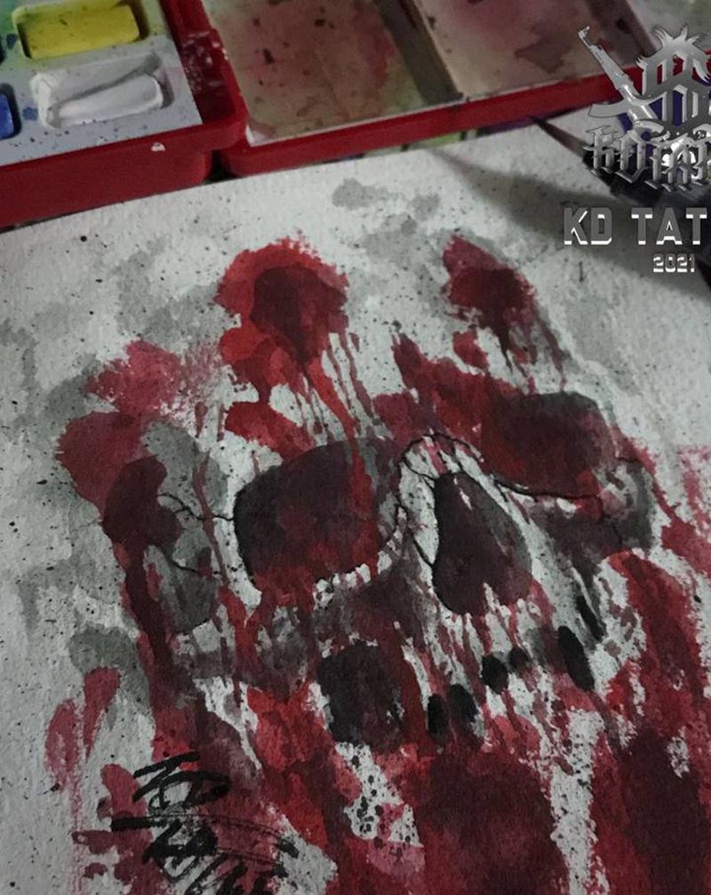 骷髅纹身图片_骷髅纹身图案