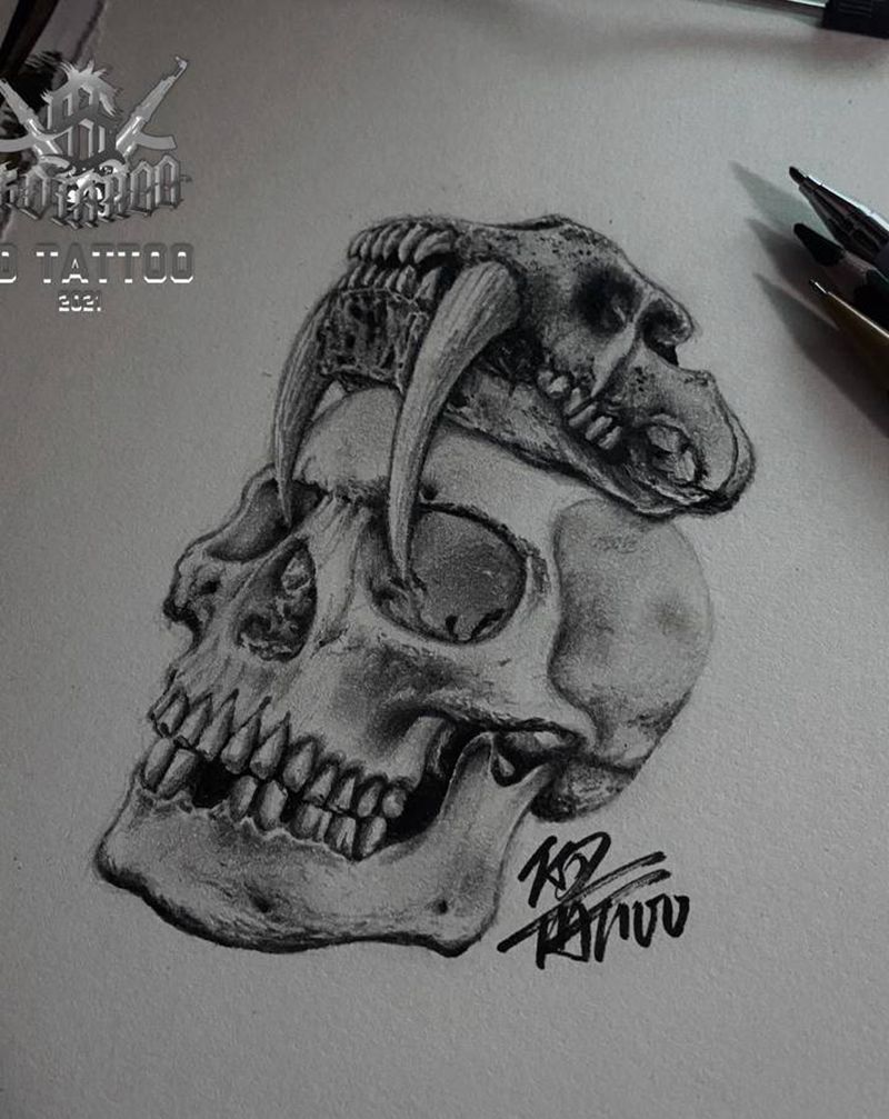 骷髅纹身图片_欧美写实纹身图案
