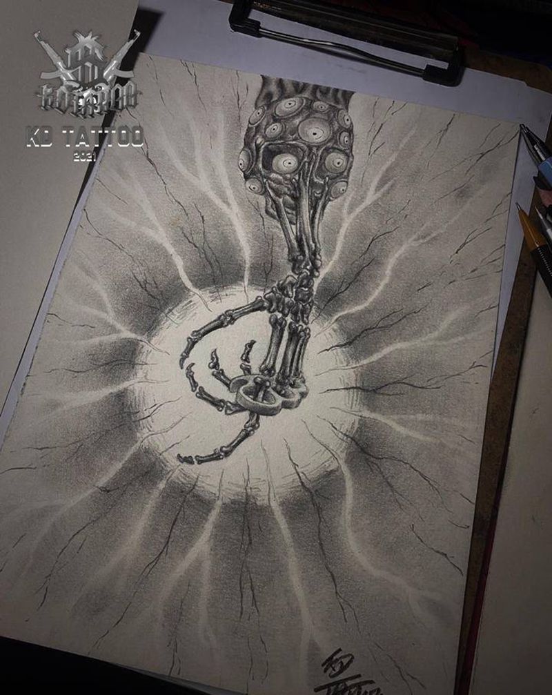 螺旋丸纹身图片_欧美写实纹身图案